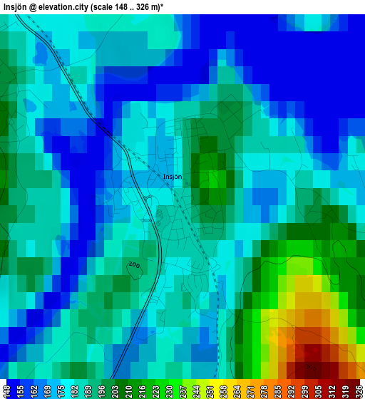 Insjön elevation map