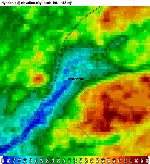 Hyltebruk elevation map