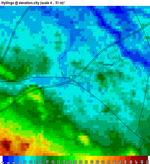 Hyllinge elevation map