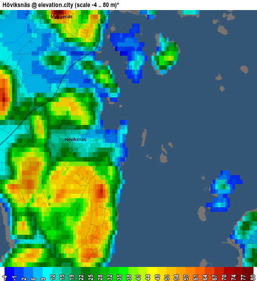 Höviksnäs elevation map