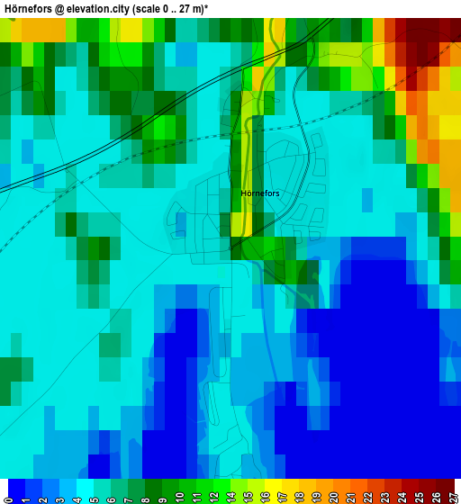 Hörnefors elevation map