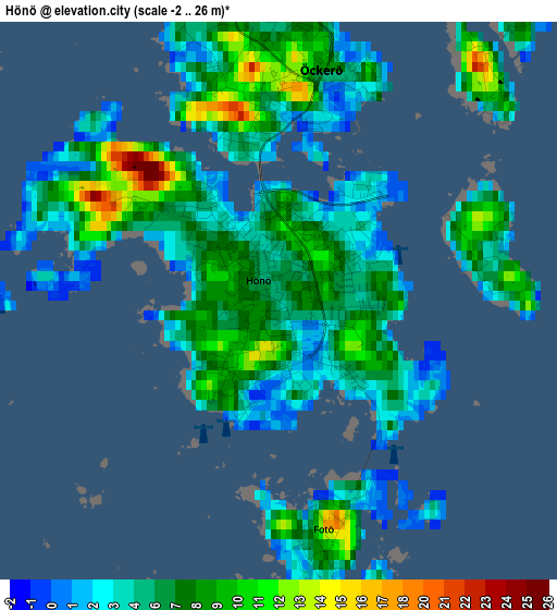 Hönö elevation map