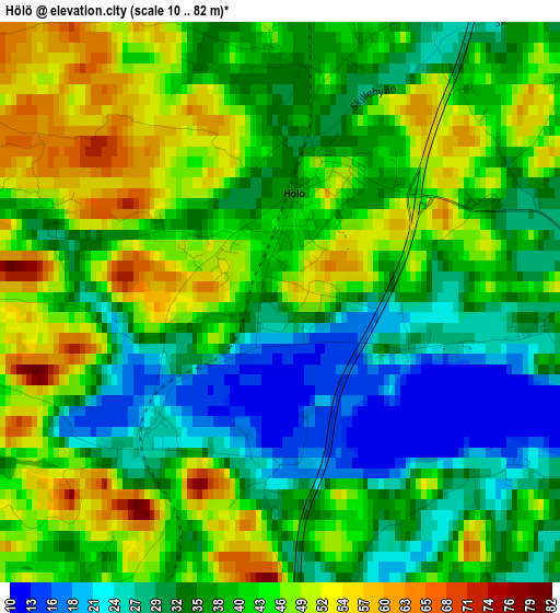 Hölö elevation map