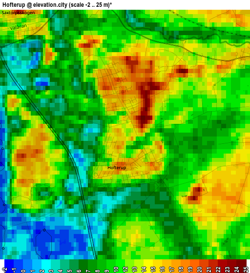 Hofterup elevation map