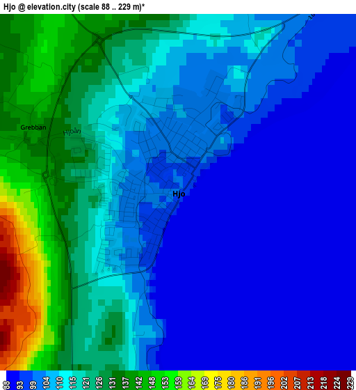 Hjo elevation map