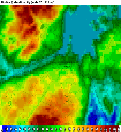 Hindås elevation map