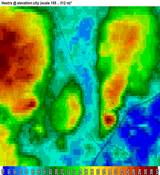 Hestra elevation map