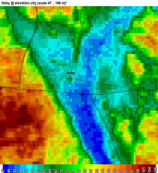 Heby elevation map