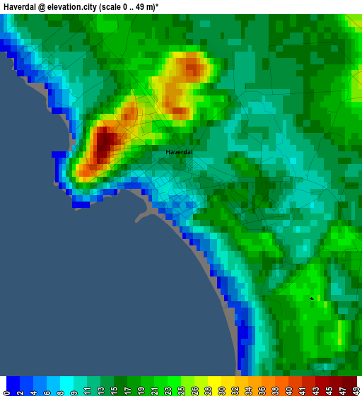 Haverdal elevation map