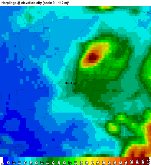 Harplinge elevation map