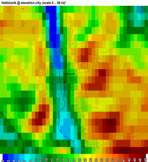 Hallstavik elevation map