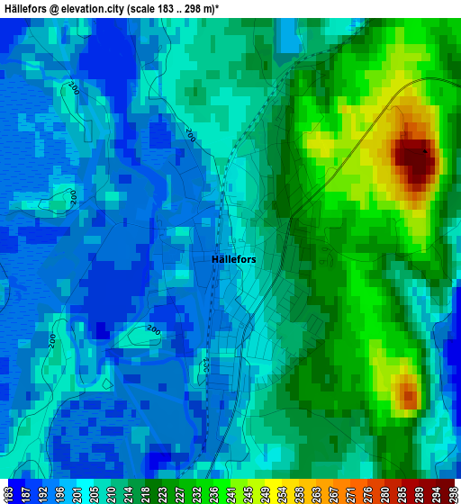 Hällefors elevation map