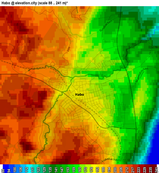 Habo elevation map