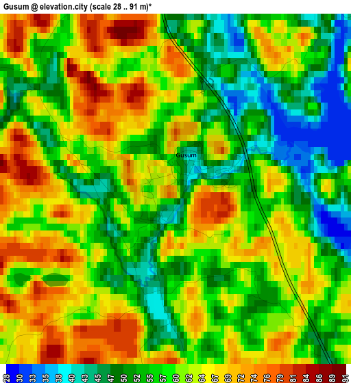 Gusum elevation map