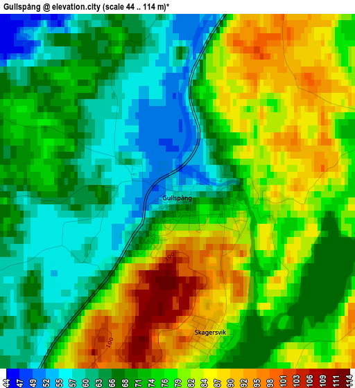 Gullspång elevation map