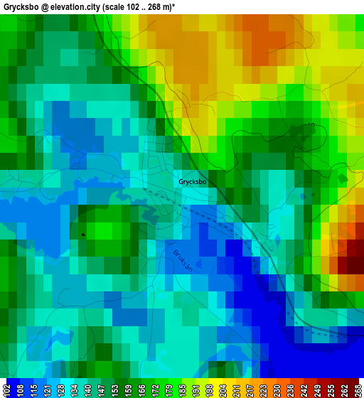 Grycksbo elevation map