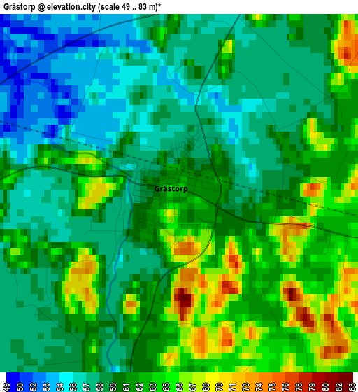 Grästorp elevation map