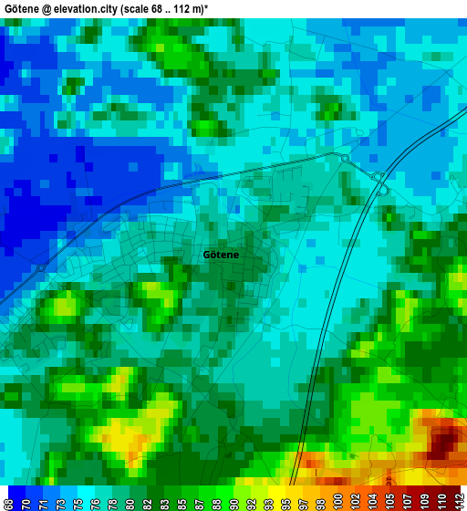 Götene elevation map