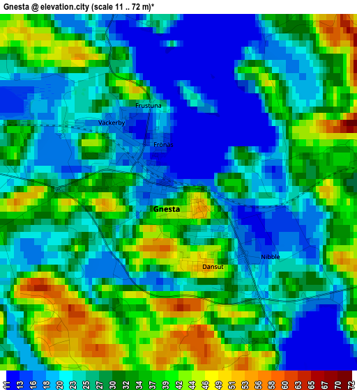 Gnesta elevation map