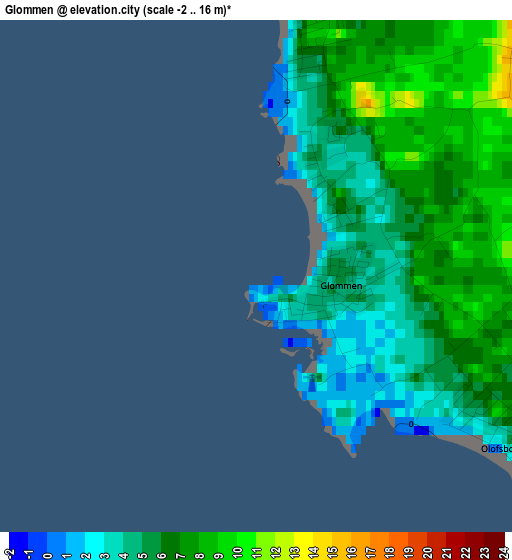 Glommen elevation map