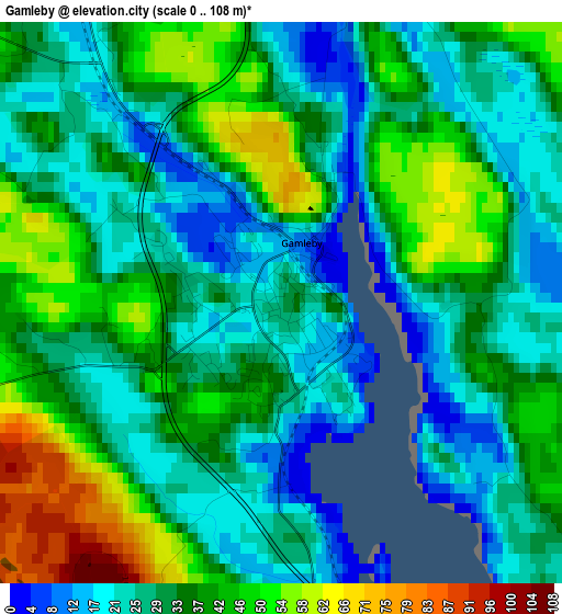 Gamleby elevation map