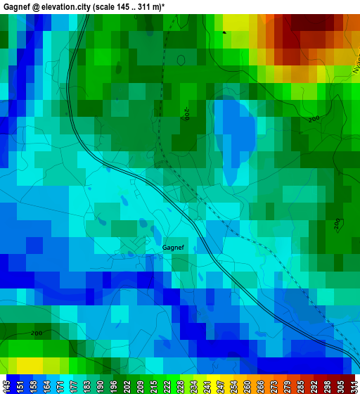 Gagnef elevation map