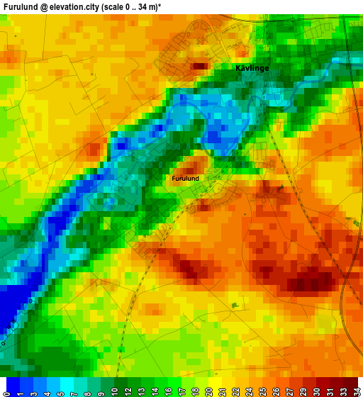 Furulund elevation map