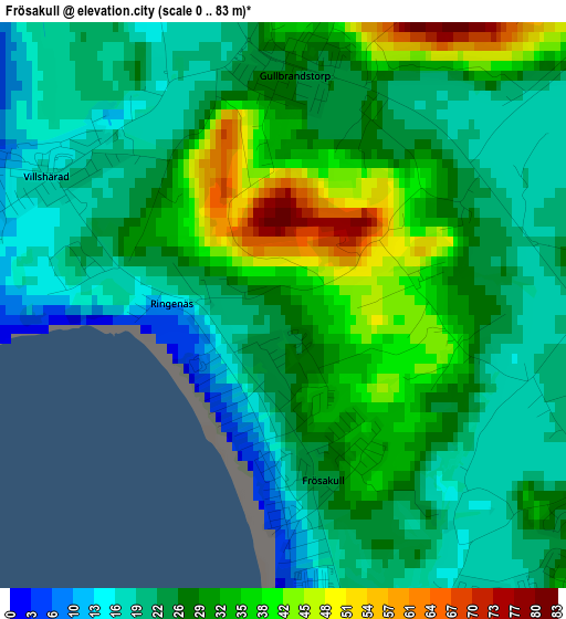 Frösakull elevation map