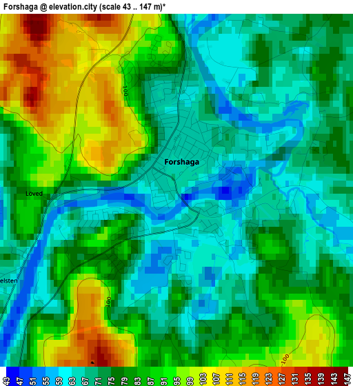 Forshaga elevation map