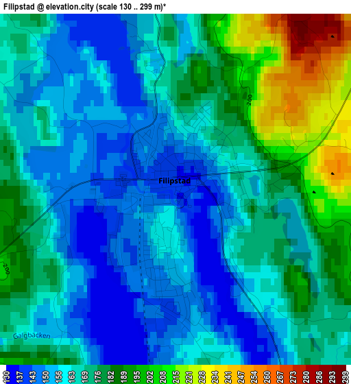 Filipstad elevation map