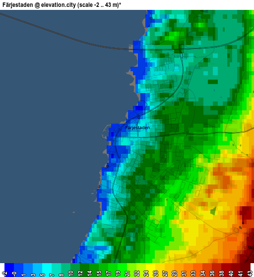 Färjestaden elevation map