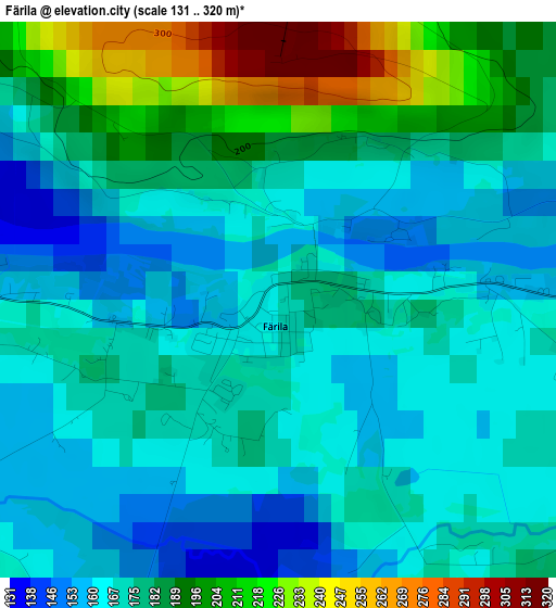 Färila elevation map