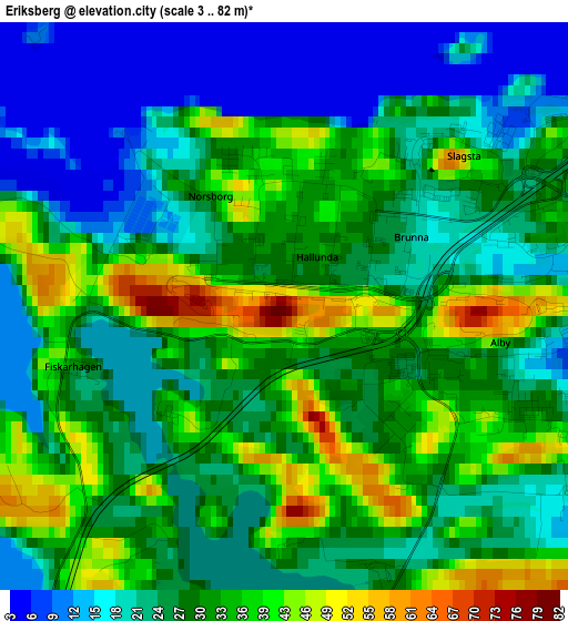 Eriksberg elevation map