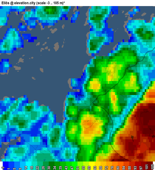 Ellös elevation map