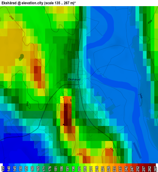 Ekshärad elevation map