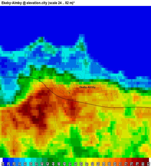 Ekeby-Almby elevation map