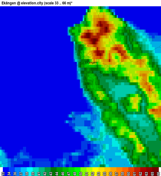 Ekängen elevation map