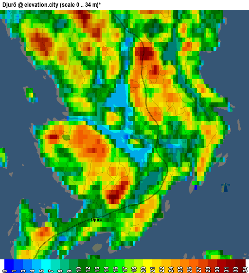 Djurö elevation map