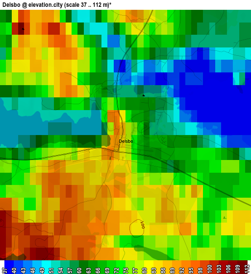 Delsbo elevation map