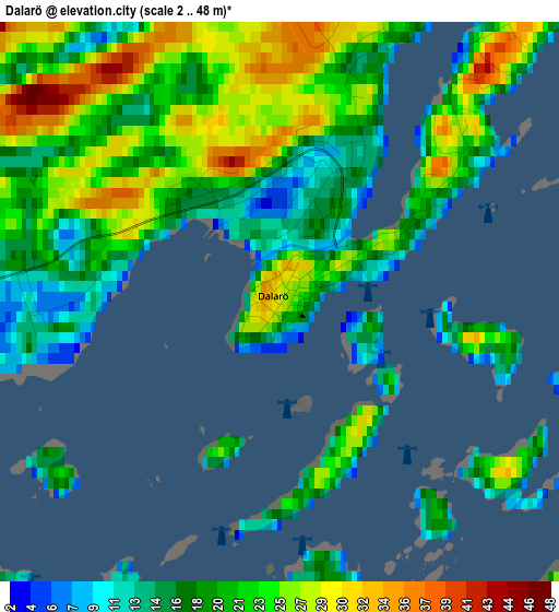 Dalarö elevation map