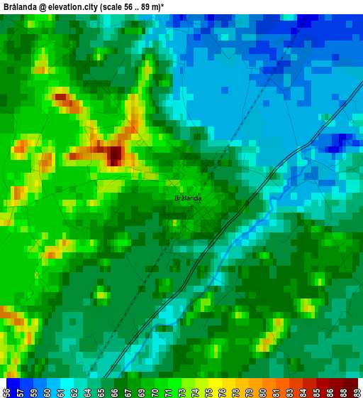 Brålanda elevation map