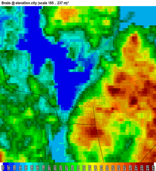 Braås elevation map