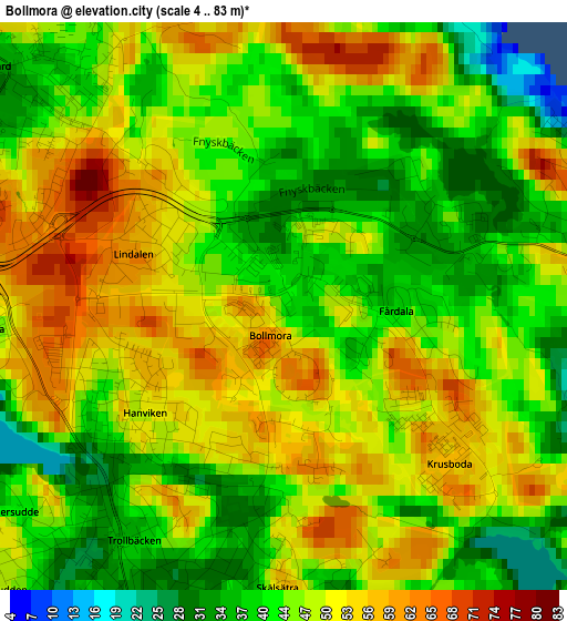 Bollmora elevation map