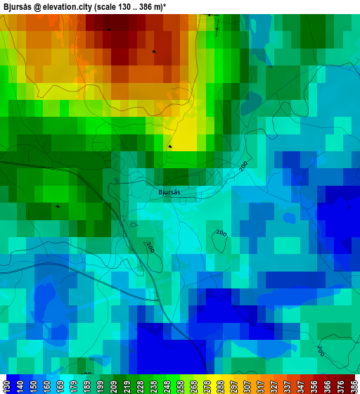 Bjursås elevation map