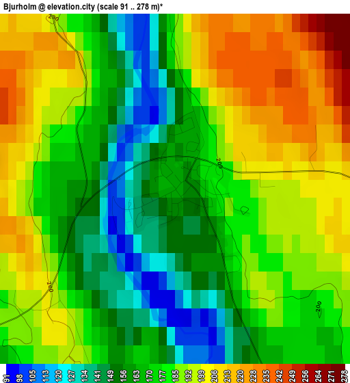 Bjurholm elevation map