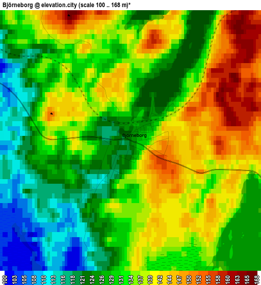 Björneborg elevation map