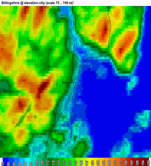 Billingsfors elevation map