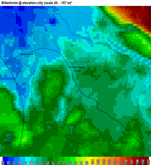 Billesholm elevation map