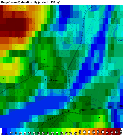 Bergeforsen elevation map