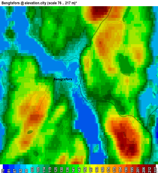 Bengtsfors elevation map